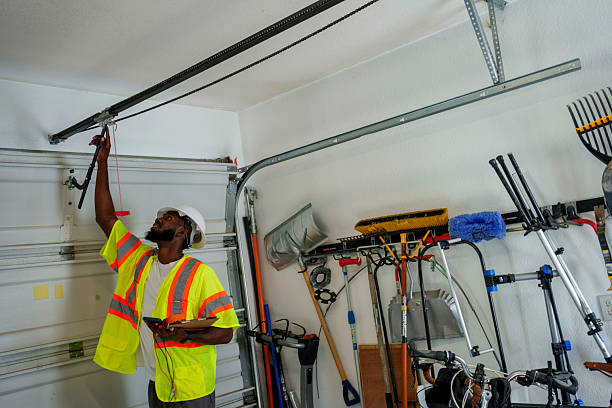 Professional Garage Door Panel Replacement technician working in Iron River, MI